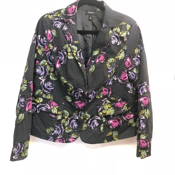 torrid Jackets & Blazers - Torrid Polka dot Floral blazer